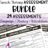 Speech Therapy Assessment BUNDLE Screening Informal Assess