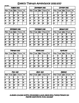 speech therapy attendance calendar 2021 2022 Speech Therapy Attendance Calendars Worksheets Teaching Resources Tpt speech therapy attendance calendar 2021 2022