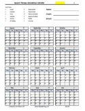 Speech Therapy Attendance Calendar (edit year from 2019-2023 easily)
