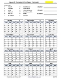 Therapy Attendance Calendar edit year easily (2022-2025)