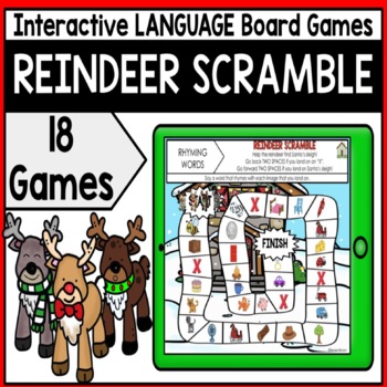 Preview of Speech Therapy Christmas & Winter BOOM CARDS Language Games | Distance Learning