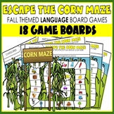 Speech Therapy BOOM CARDS Fall Themed LANGUAGE GAME BOARDS