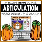 Speech Therapy BOOM CARDS Halloween Articulation | Feed Th