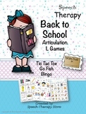 Speech Therapy Back to School Articulation L Games