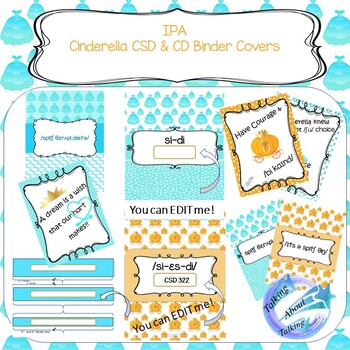 Preview of Speech Therapy Binder Covers- CSD-CD Cinderella Version