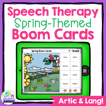 Preview of Spring No Print Speech Therapy Boom Cards