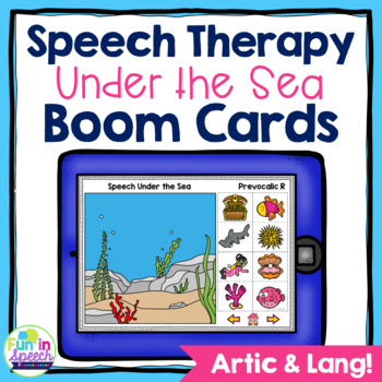 Preview of No Print Speech Therapy Boom Cards for Articulation and Language | Under the Sea