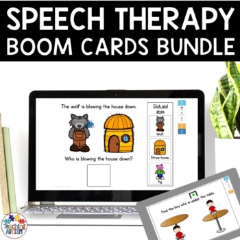 Preview of Speech Therapy Boom Cards Bundle | Distance Learning