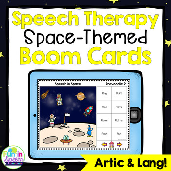 Preview of No Print Speech Therapy Boom Cards for Teletherapy | Space