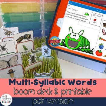 Preview of Speech Therapy Bugs Bugs Bugs Multisyllabic Words Boom Cards Distance Learning