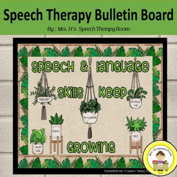 Preview of Speech Therapy Bulletin Board and Boho Themed Room Decor