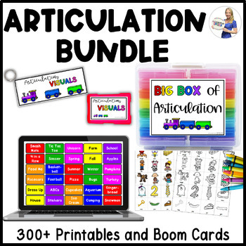 Preview of Speech Therapy Bundle: Print & Digital Articulation Cards, Visuals, & Activities