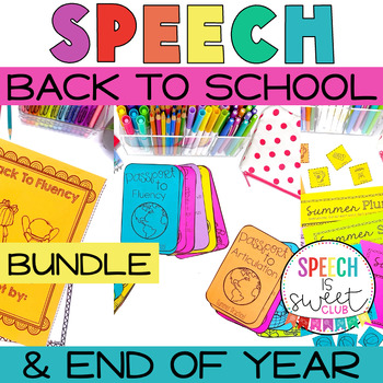 Preview of End of Year Speech Therapy Activities & Back to School Bundle | Summer