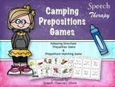 Speech Therapy Camping Preposition Games