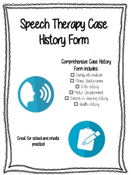 Preview of Speech Therapy Case History Form