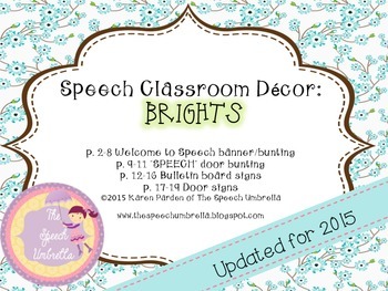 Preview of Speech Room Decor ~ Brights