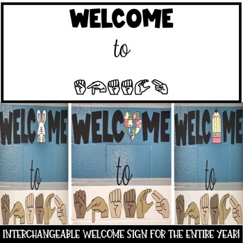 Preview of Speech Therapy Decor: SEASONAL INTERCHANGEABLE WELCOME SIGN!