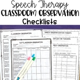 Speech Therapy Classroom Observation | Data Collection Che