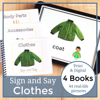 Preview of Speech Therapy Clothing Vocabulary | Sign Language Printable or No Print (ASL)