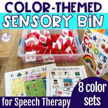 Preview of Speech Therapy Color Sensory Bin for Articulation, Language, Sorting, MLU, etc.