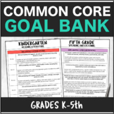 Speech Therapy Common Core Elementary Packet K-5th Grade Goal Bank Bundle