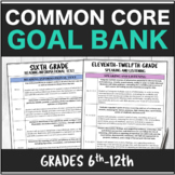 Speech Therapy Common Core Goal Bank Packet 6-12th Grade Bundle