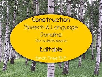 Preview of Speech Therapy Construction Theme Bulletin Board