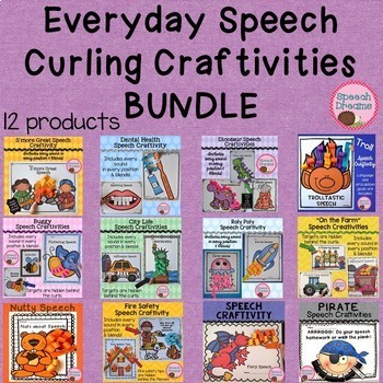 Preview of Speech Therapy Craft BUNDLE with Articulation and Language Activities Themed