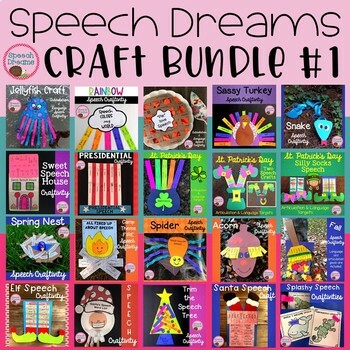 Preview of Speech Therapy Craft Bundle for Articulation and Language Goals