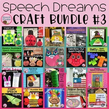 Preview of Speech Therapy Craft Bundle for Seasons and Holidays Articulation and Language