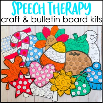 Preview of Speech Therapy Craft Templates - Spring, Pirates + all holidays + Room Decor