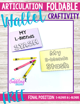 Preview of Speech Therapy Craft Wallets - Final L and S-blends