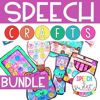 Preview of Speech Language Therapy Crafts | Articulation Activities | Apraxia | Summer etc