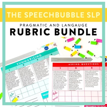 Preview of Speech Therapy Customizable Rubric BUNDLE - Speech and Language Assessments