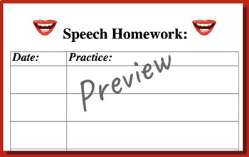 speech therapy homework template