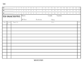 Speech Therapy Data Sheet by Tween Speech Therapy | TpT