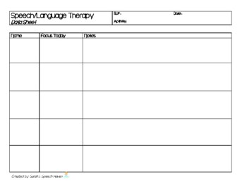 Preview of Speech Therapy SLP Group Data Sheet Template