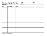 Speech Therapy SLP Group Data Sheet Template