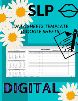 Preview of Speech Therapy Data Sheets/Attendance Digital Templates: 2023-2024