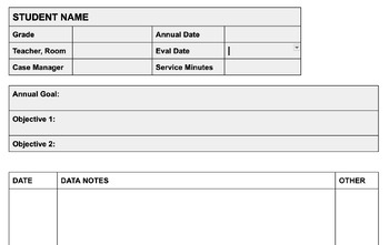 Preview of Speech Therapy Data Tracking