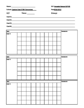 Preview of Speech Therapy Data sheets