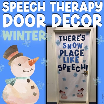 Preview of Speech Therapy Decorations for Door or Bulletin Boards- Winter Speech Decor