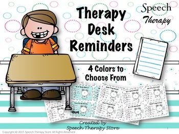 Preview of Speech Therapy Desk Reminders