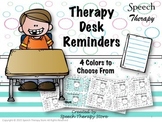 Speech Therapy Desk Reminders