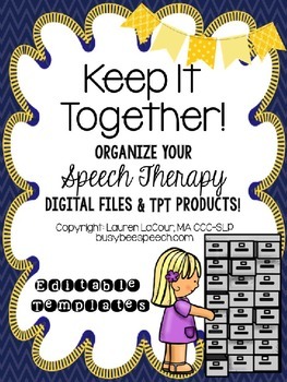Preview of Speech Therapy Digital File Organizing Packet
