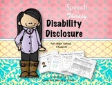 Speech Therapy Disability Disclosure for High School Students