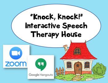 Preview of Speech Therapy Distance Learning Interactive House for Zoom Meetings