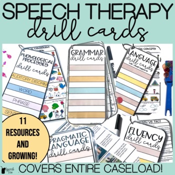 Preview of Speech Therapy Activities: Drill Cards Growing Bundle