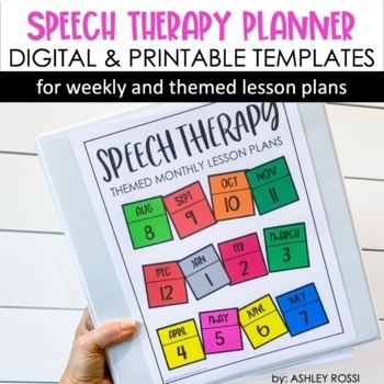 Speech Therapy Planner | Lesson Plan Template | Themed templates