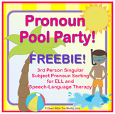 Speech Therapy - ELL - Pronouns Pool Party FREEBIE!
